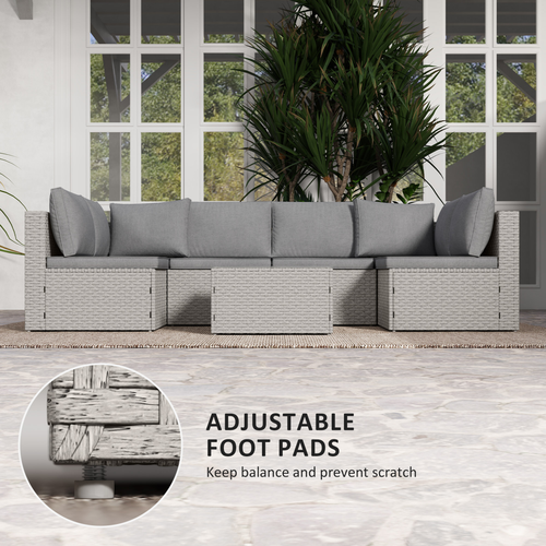 7-Piece Rattan Garden Furniture Set: Stylish & Comfy Outdoor Oasis