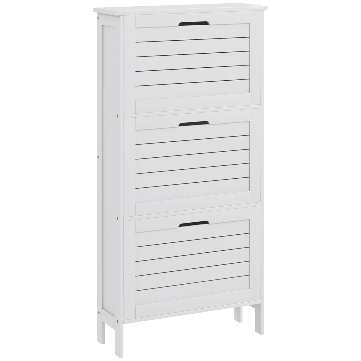 Compact Shoe Storage Cabinet with 3 Flip Drawers