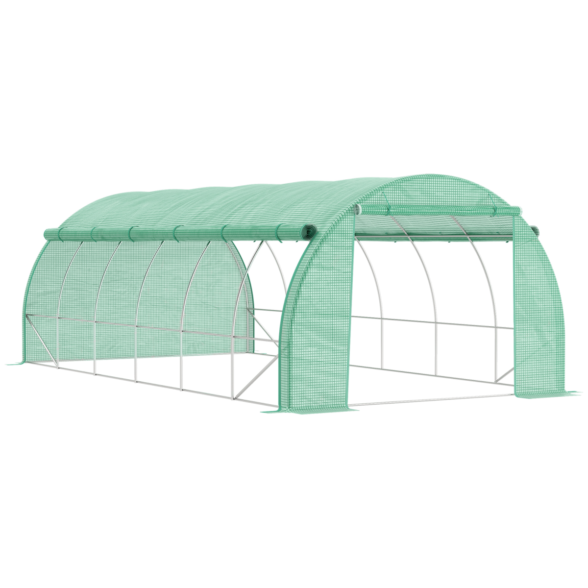 Sturdy 6x3x2m Greenhouse Polytunnel with Galvanised Steel Frame