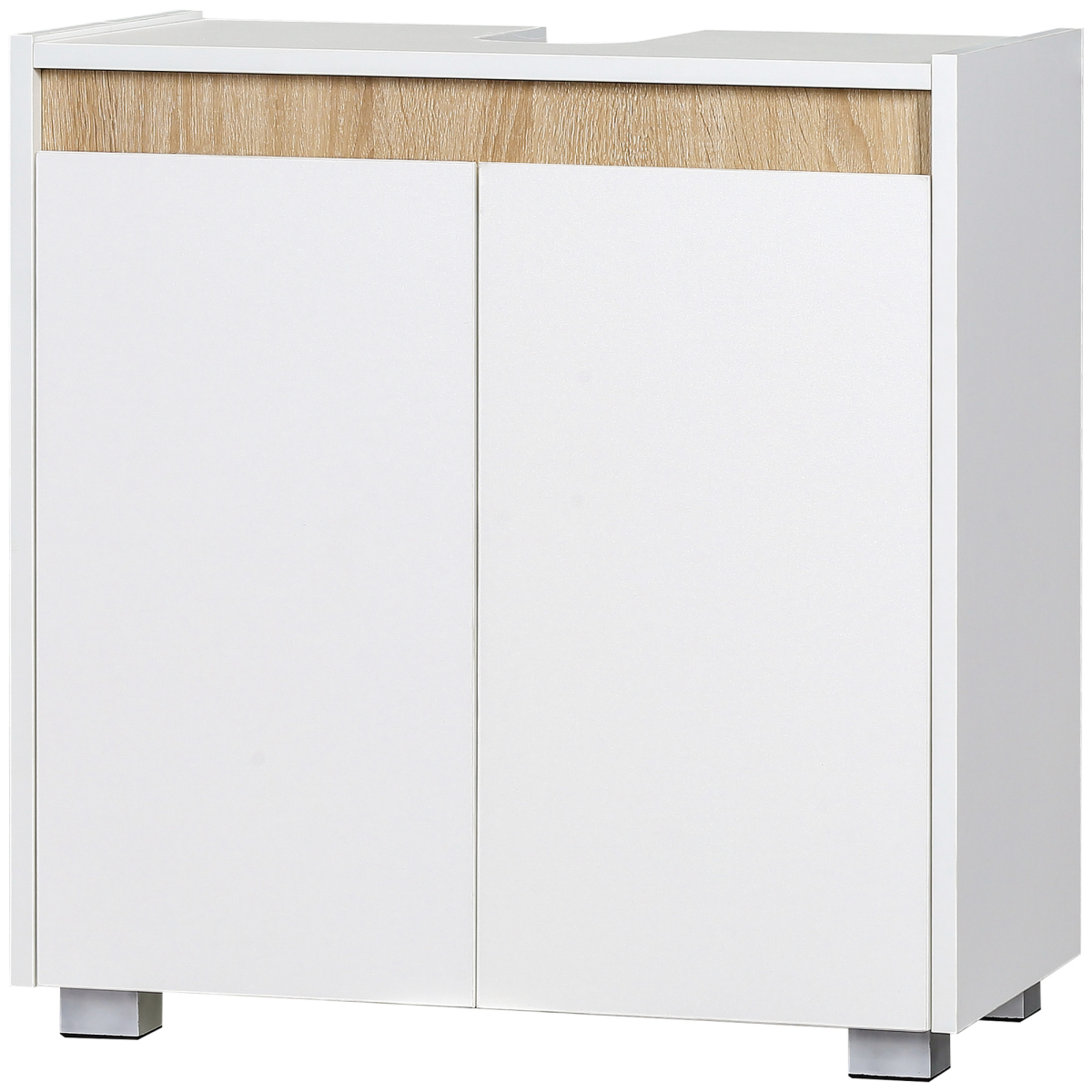 White Floor-Standing Under-Sink Cabinet with Double Doors