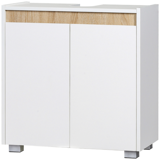 White Floor-Standing Under-Sink Cabinet with Double Doors