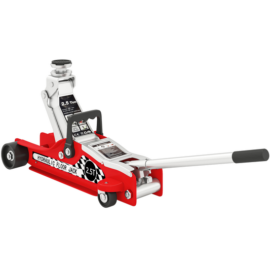 2.5T Hydraulic Low Profile Floor Jack - Versatile & Durable, Red