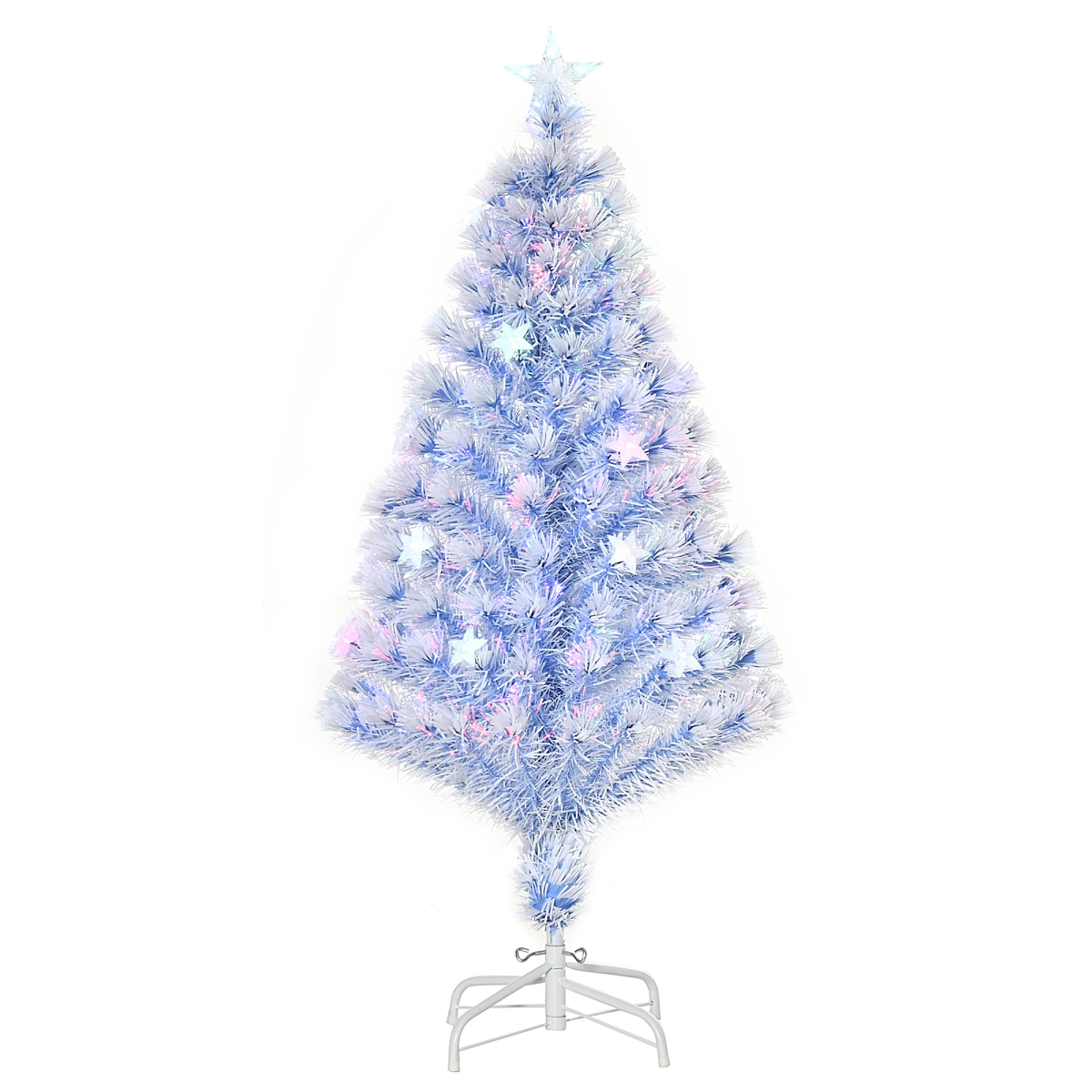 4ft White & Blue 16-LED Artificial Christmas Tree, Easy Storage