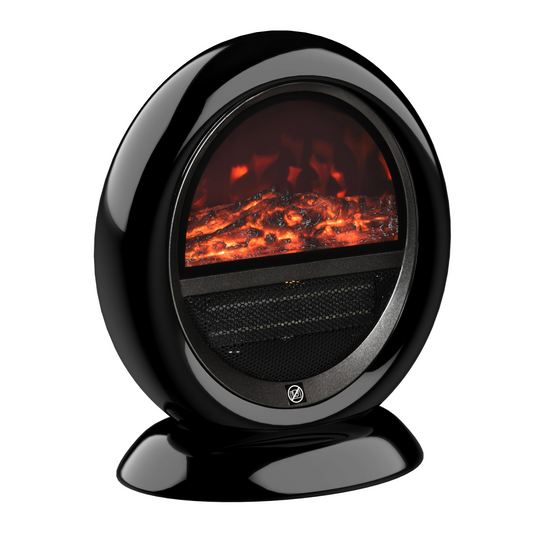 Elegant Freestanding Electric Fireplace Heater with Rotatable Head & Safety Features