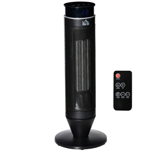 Smart Ceramic Oscillating Space Heater - Remote Control & 8-Hour Timer
