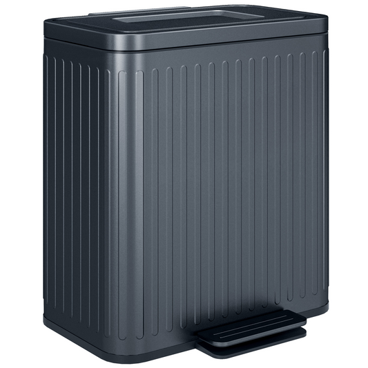 2x20L Double Pedal Bin with Soft-Close Lid - Black