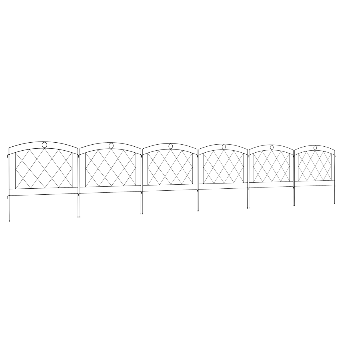 6-Piece Garden Fencing: 24in x 12ft Metal Border Edging