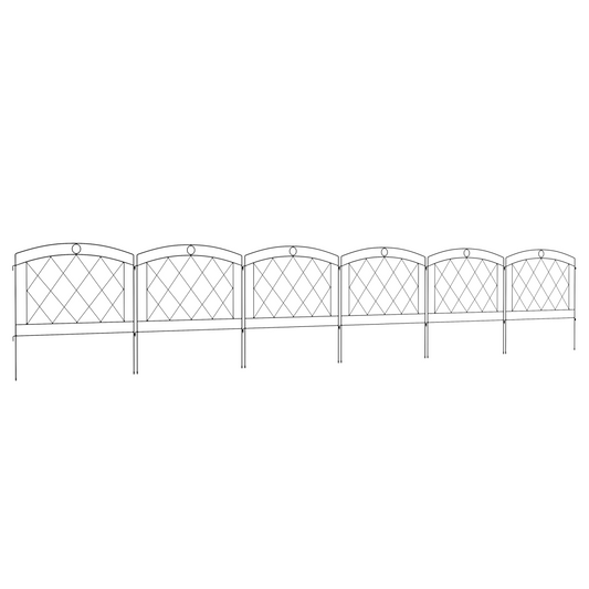 6-Piece Garden Fencing: 24in x 12ft Metal Border Edging