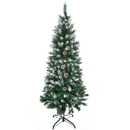 5ft Snow Artificial Christmas Tree with Pine Cones - Festive Home Decor