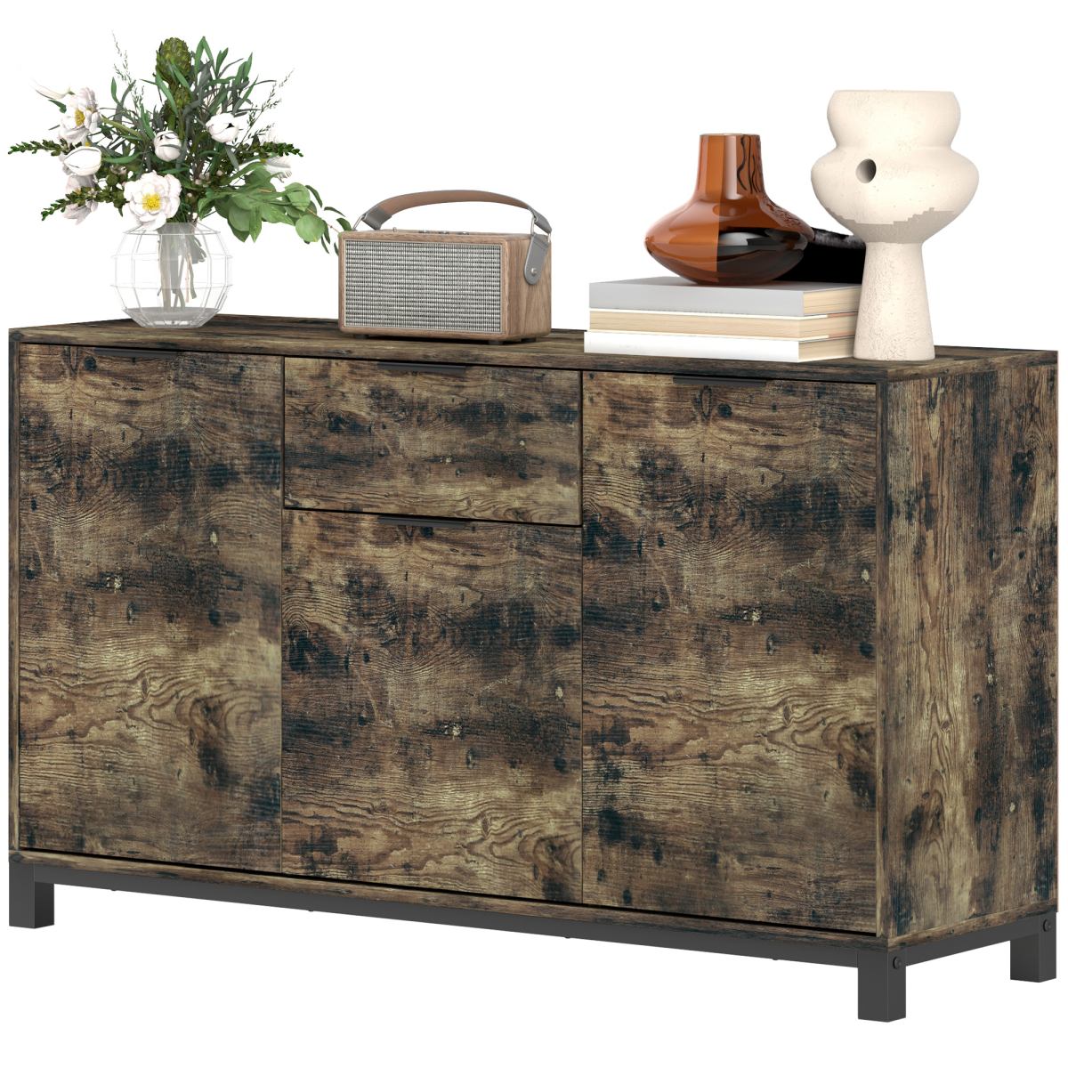 Industrial Rustic Sideboard: Stylish Storage Cabinet for Any Room