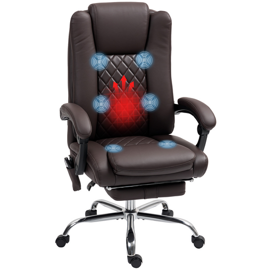 Recline & Revive: Leather Massage Office Chair with Vibrating Heat