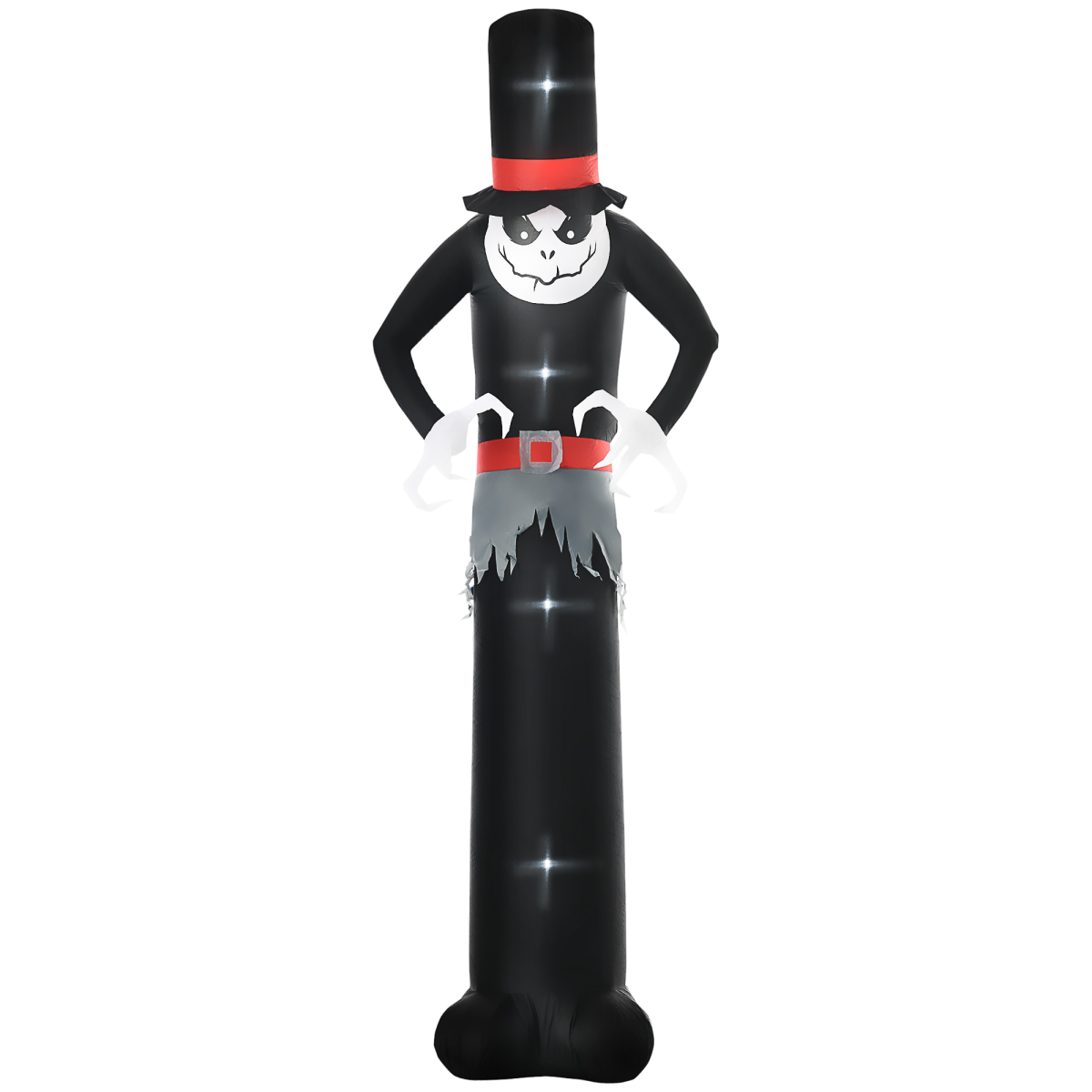 10ft Halloween Skinny Ghost with Tall Hat LED Inflatable Outdoor Display