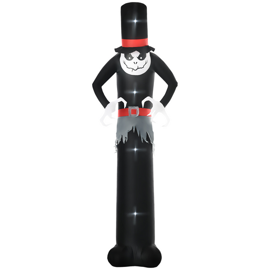 10ft Halloween Skinny Ghost with Tall Hat LED Inflatable Outdoor Display