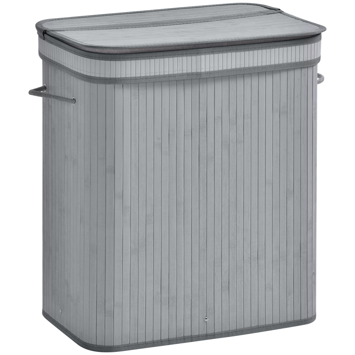 100L Flip-Lid Bamboo Laundry Basket - Grey, Durable & Space-Saving