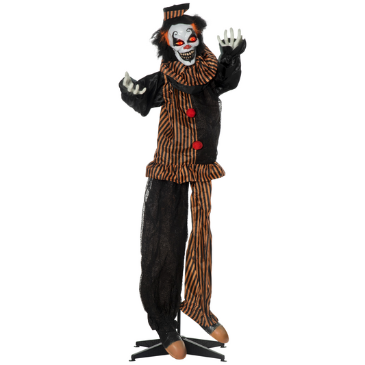 67-Inch Outdoor Life-Size Talking Circus Clown with Light-Up Eyes