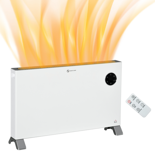 2000W Slim Electric Convector Heater with LED Display - White