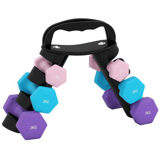 Pink SPORTNOW Dumbbells Set with Rack - 1kg, 2kg, 3kg for Ultimate Workout!