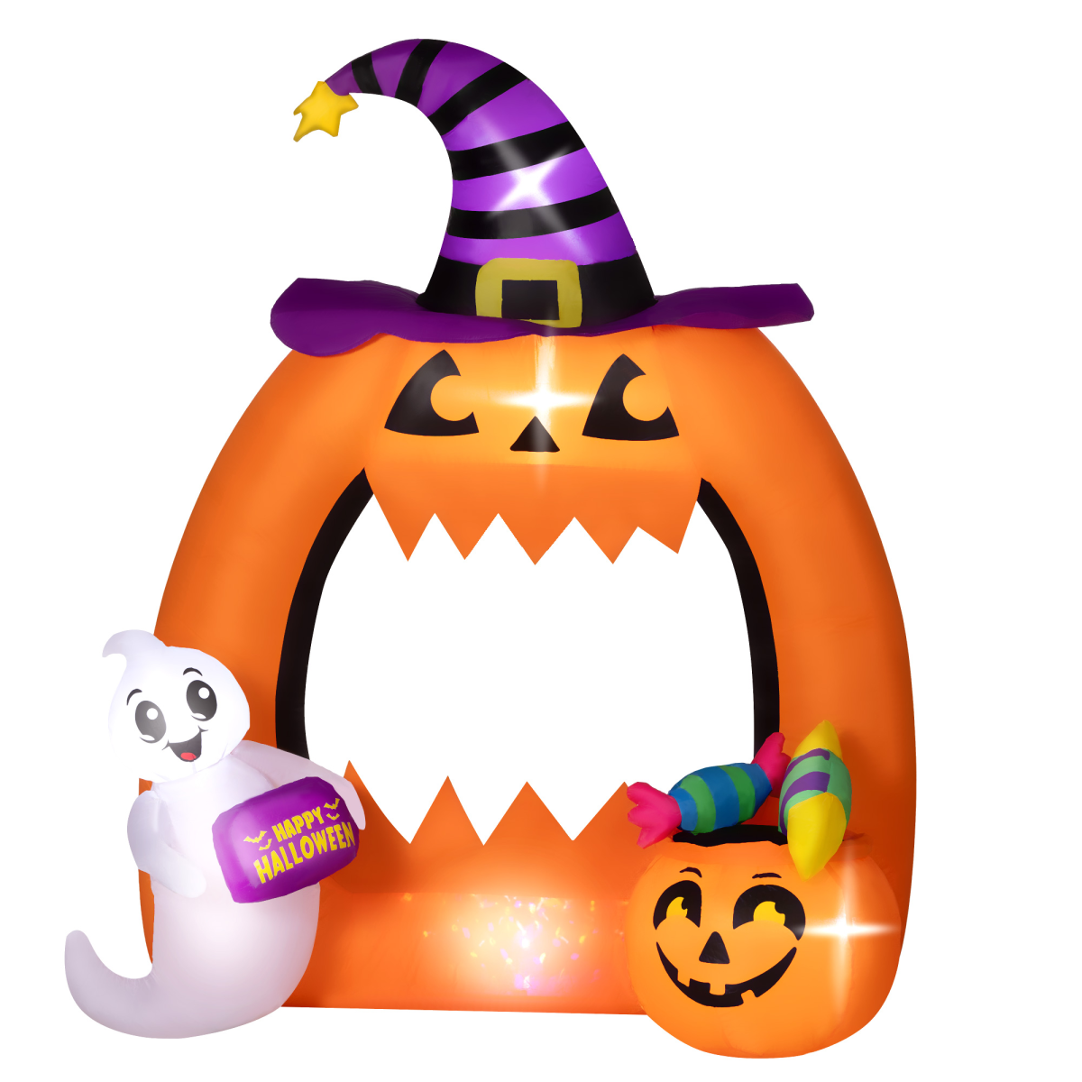 4.9ft Halloween Inflatable Archway with Cute Ghost LED Glow