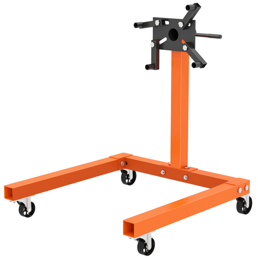 Premium 570kg Rotating Engine Stand with Adjustable Head & Wheels