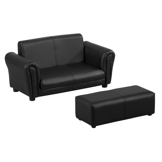 Kids 2-Seater Sofa Set with Armchair & Footstool