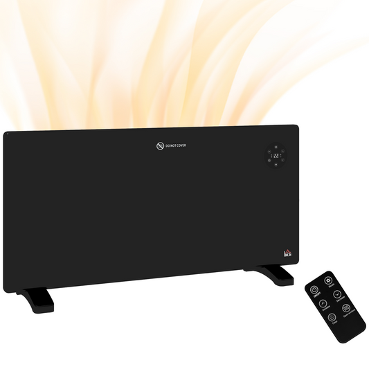 2000W Slim Convector Heater: Quiet, LED Display, Wall-Mountable