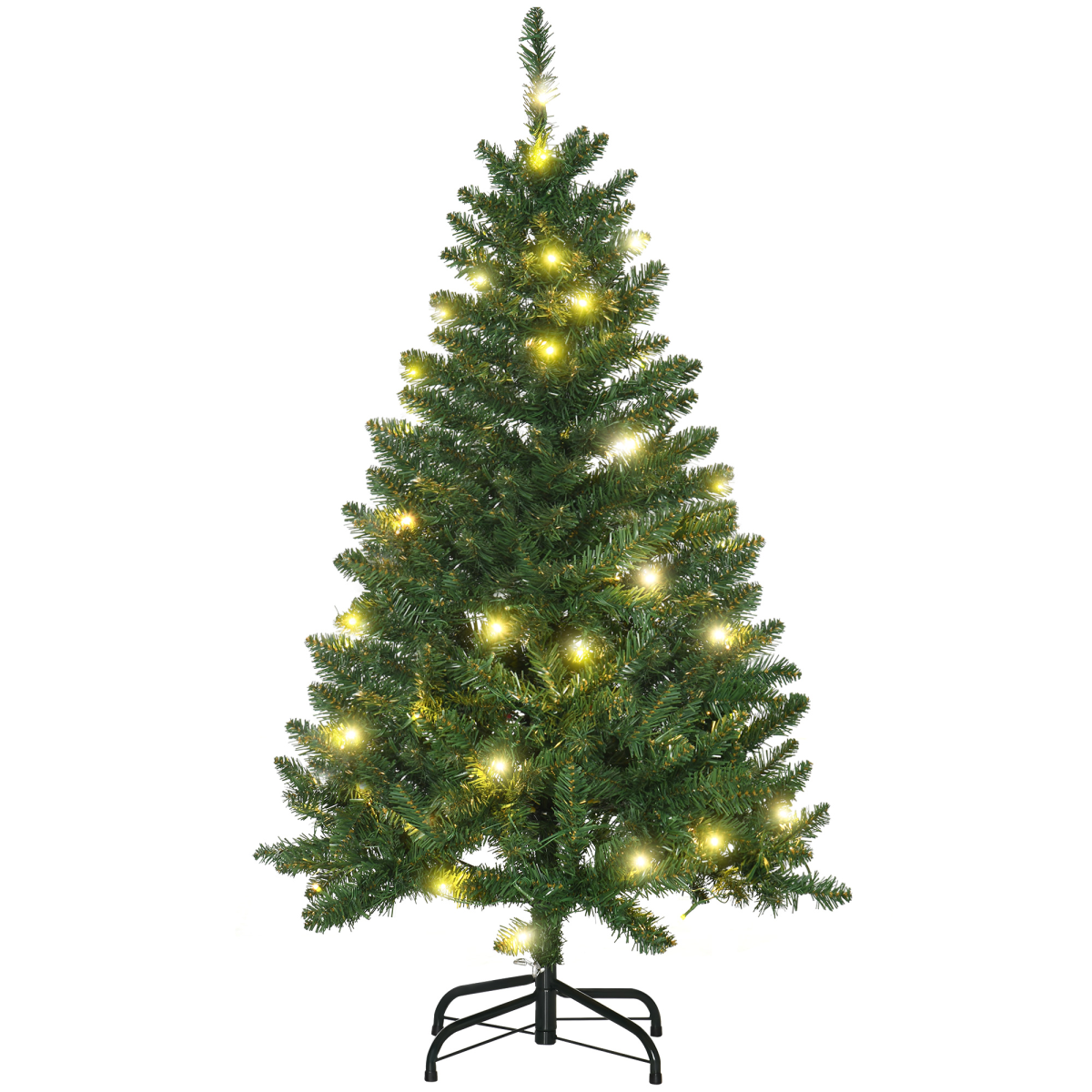 4ft Warm White LED Christmas Tree with 8 Pre-set Patterns, Green