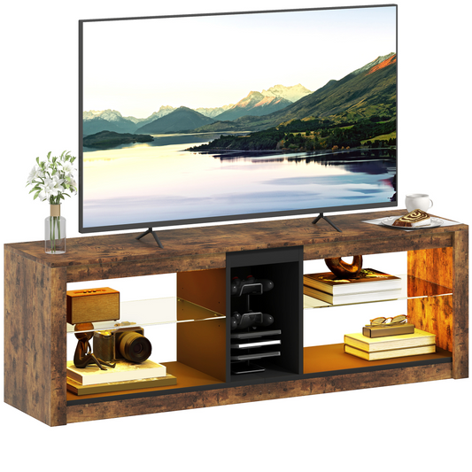 Rustic LED TV Stand - Stylish Entertainment Center for Up to 65\" Screens