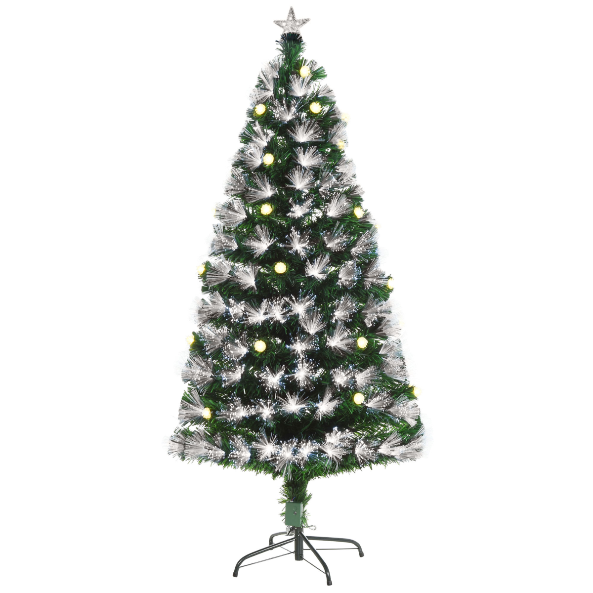 5ft White LED Christmas Tree, 90 LEDs, Star Topper, Tri-Base, Pre-Lit