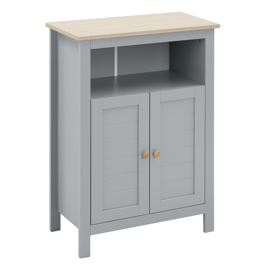 Vintage-Style Kleankin Bathroom Storage Cabinet with Adjustable Shelves