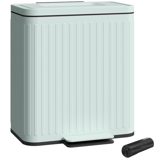 40L Dual Compartment Pedal Bin - Soft-Close, Stylish Green design