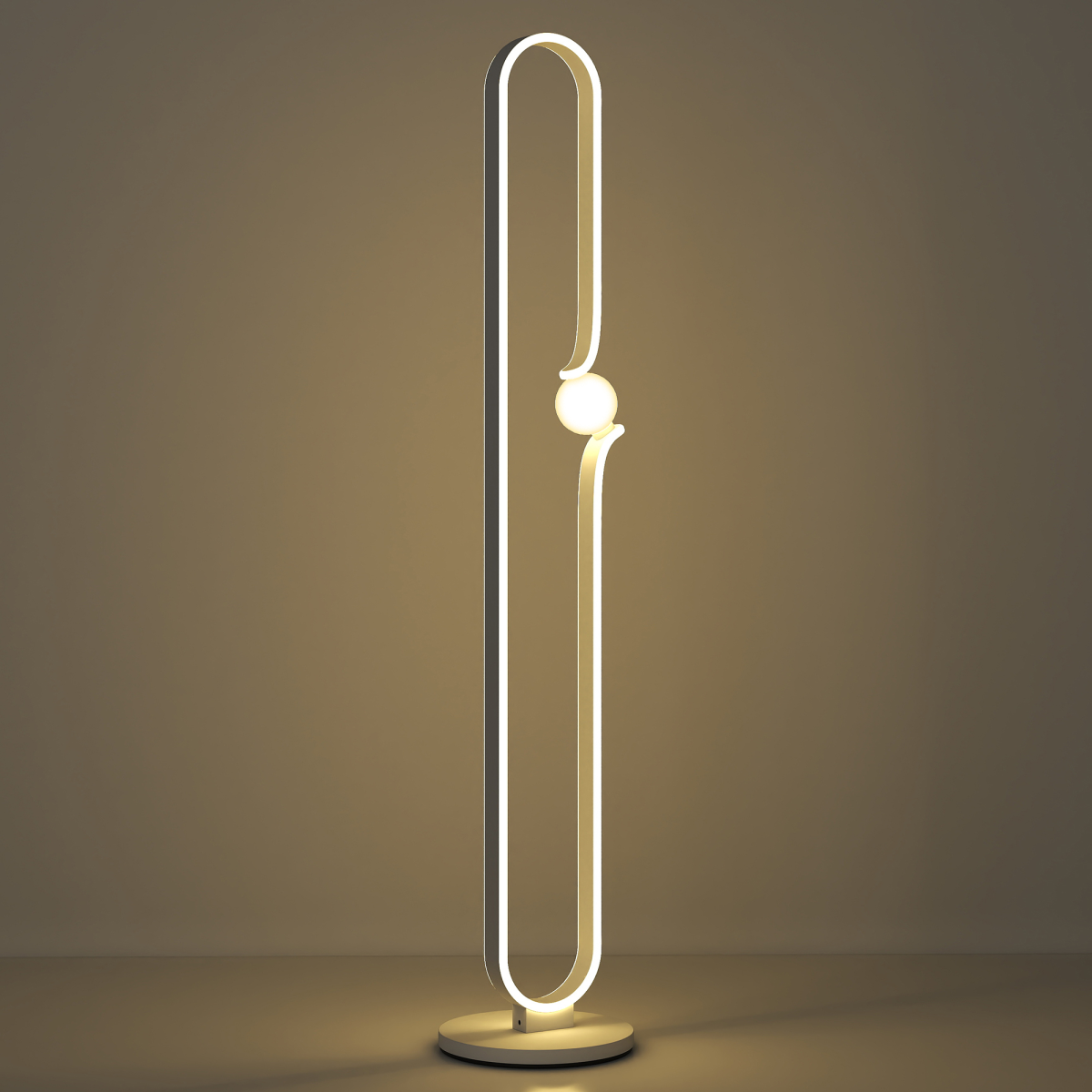 Dimmable LED Floor Lamp: Elegant Glass Shade & Foot Switch Control