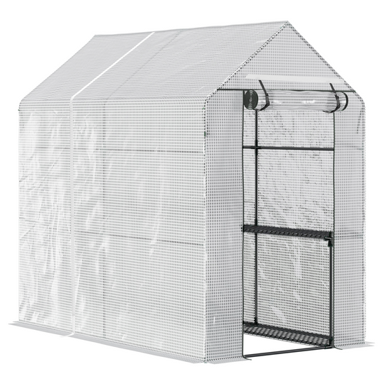 Sturdy Walk-In Garden Greenhouse with Shelves - Year Round Planting Freedom