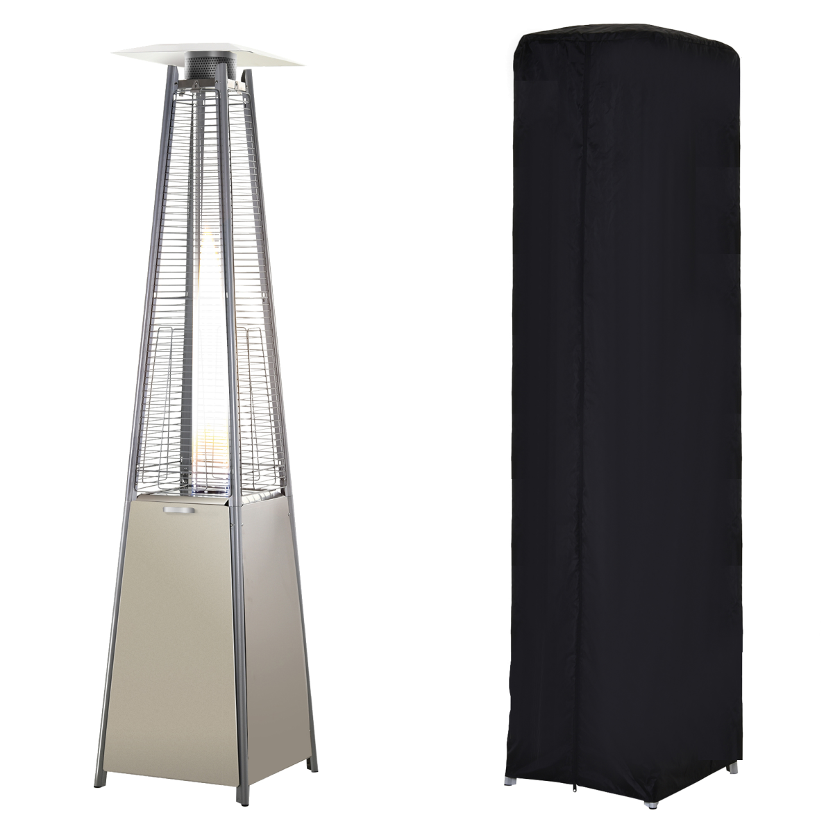 10.5kW Pyramid Patio Gas Heater with Cover - Safe & Portable