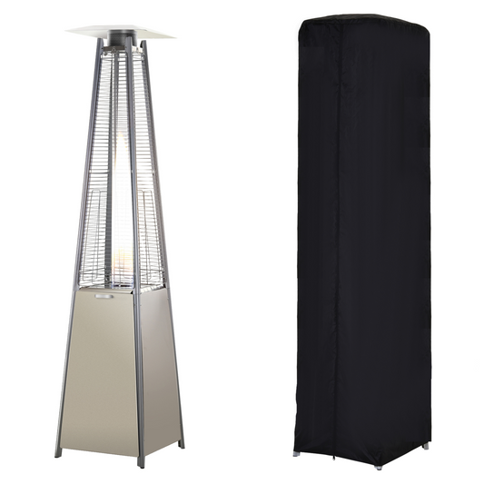 10.5kW Pyramid Patio Gas Heater with Cover - Safe & Portable