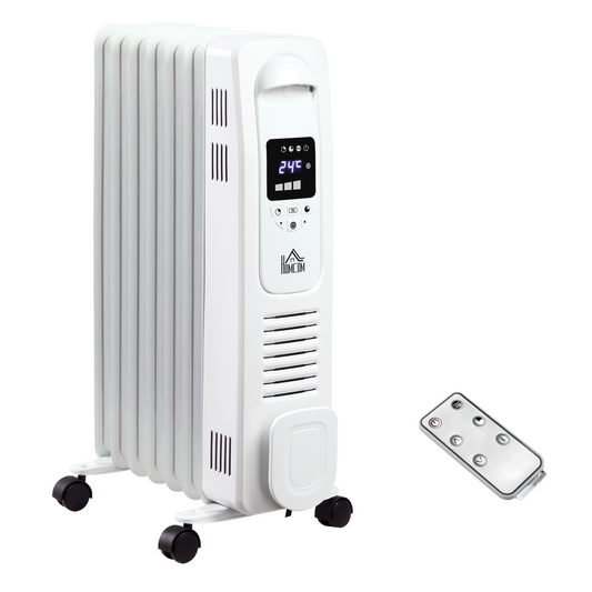 1500W Digital Oil Filled Radiator Heater with LED Display & Timer