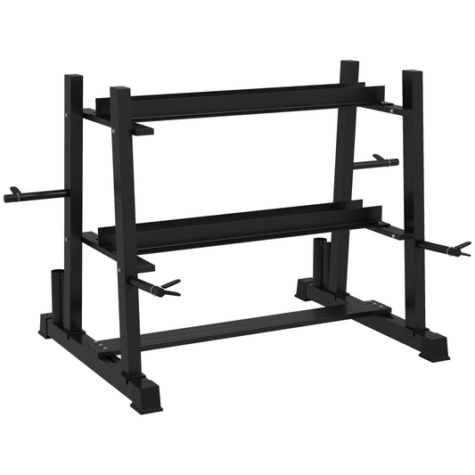 SPORTNOW 3-Tier Weight Rack: Organize Dumbbells, Kettlebells & Plates!