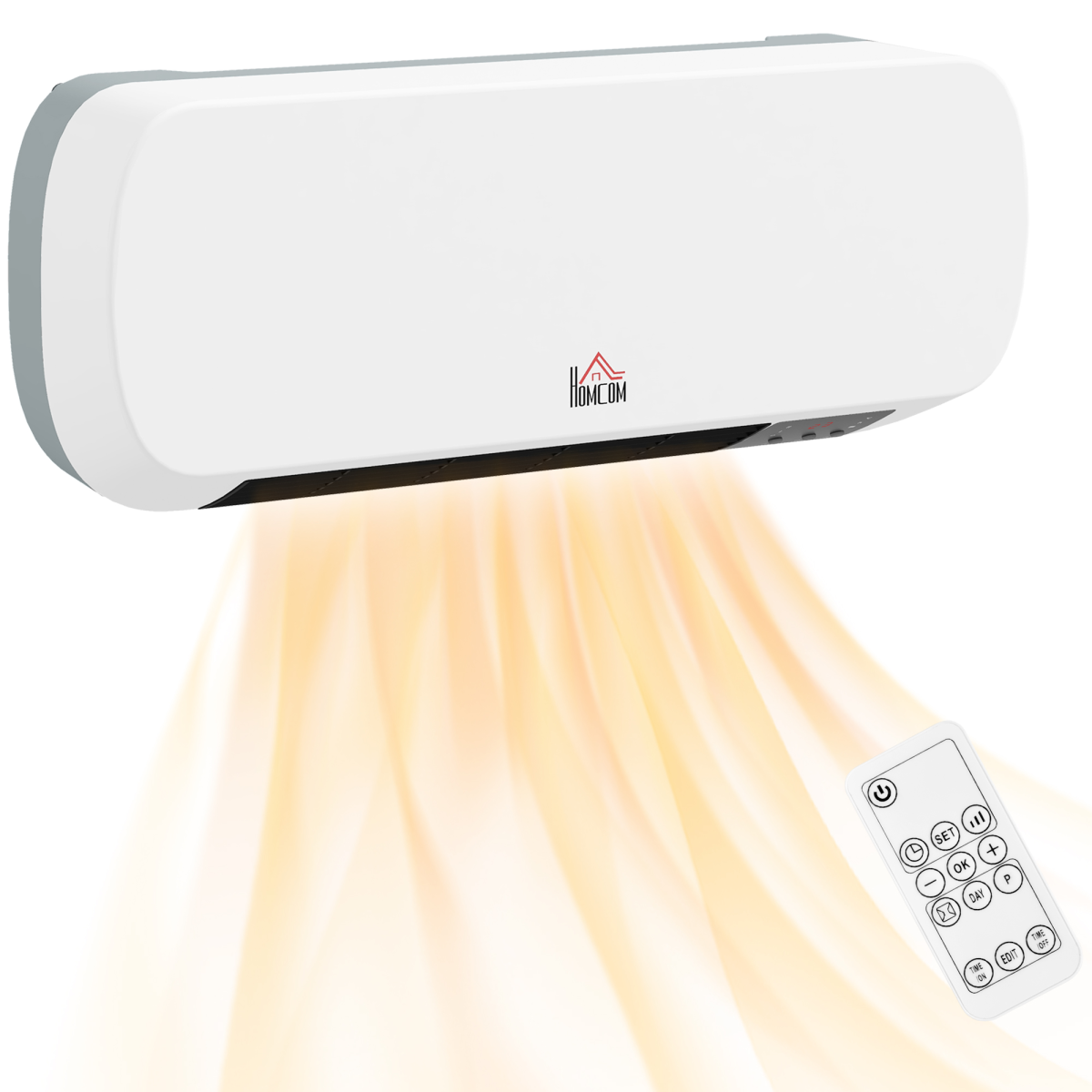 Wall-Mounted Electric Heater with Timer & Overheat Protection