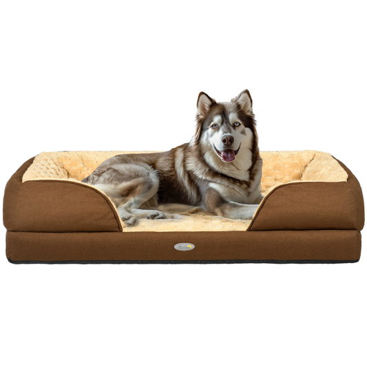 PawHut Calming Dog Bed - Plush Mattress for Large Pets, Washable & Non-Slip