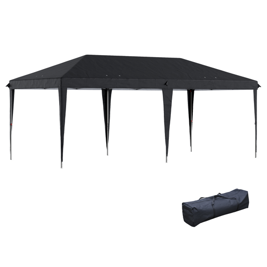 3x6m Pop-Up Gazebo with Adjustable Steel Frame, Heavy-Duty Canopy