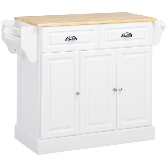 Versatile Rolling Kitchen Island Trolley with Adjustable Shelves & Storage