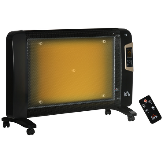 Adjustable Electric Space Heater with Remote - 1000W/2000W, Black