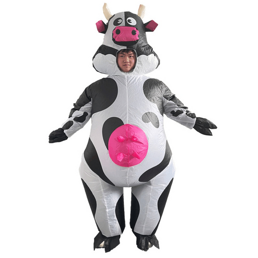 Inflatable Cow Costume: Life-Size Cartoon Outfit for Halloween & Parties