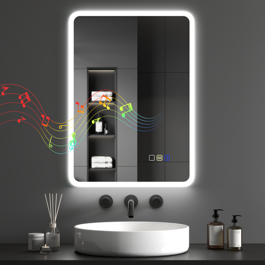 Smart LED Bluetooth Bathroom Mirror – Stylish & Fog-Free Reflection!