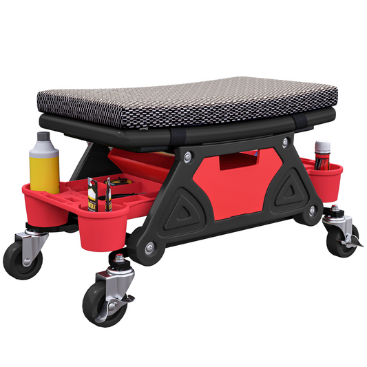 Ultimate Mechanic Rolling Stool - 135kg Capacity, Tool Organizer, Comfort!