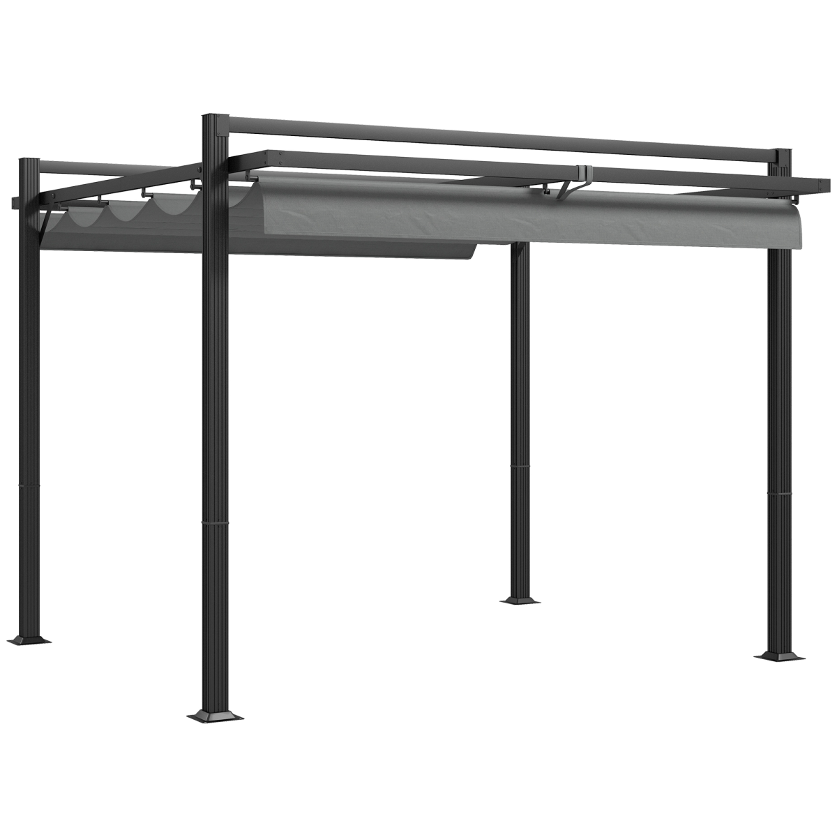 3x3m Retractable Roof Pergola - Aluminium Grey