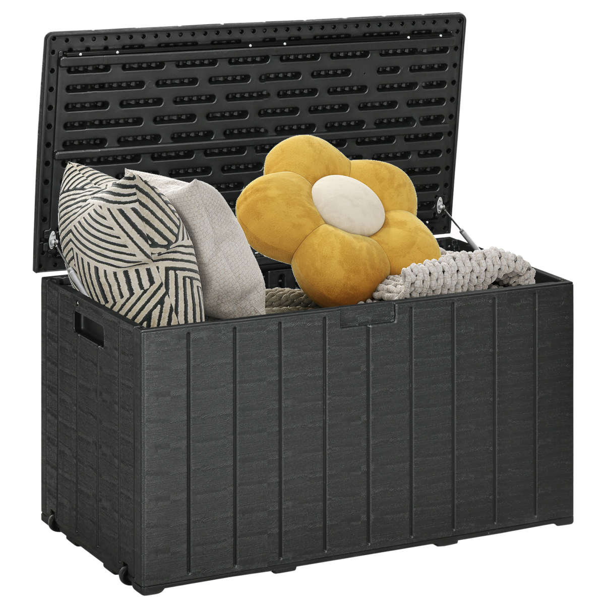 336L Rolling Outdoor Storage Box - Durable Plastic, Easy-Move Design ...