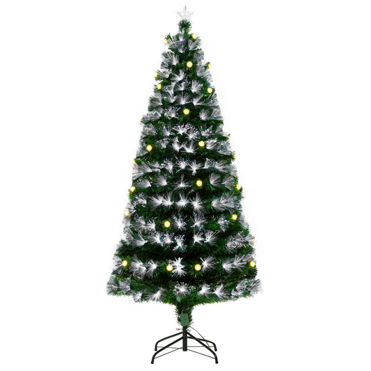 6ft White LED Christmas Tree with Star Topper, Tri-Base, Pre-Lit