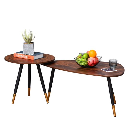 Nesting Coffee Tables Set of 2 - Stackable Sofa Side End Tables