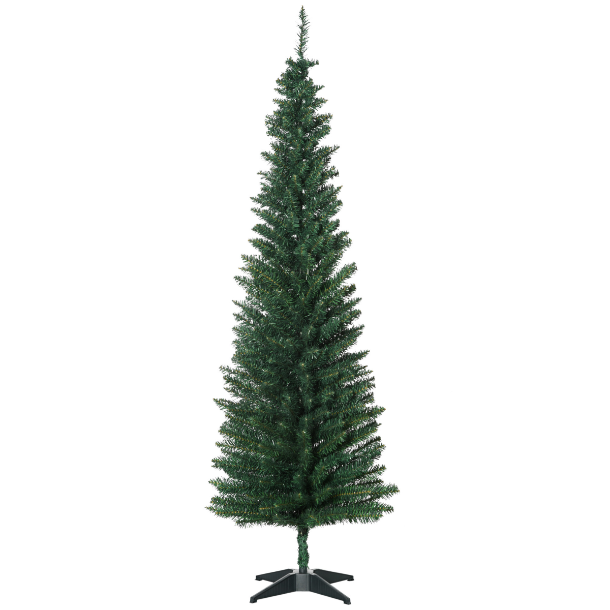 1.8m / 6ft Slim Pencil Christmas Tree, 390 Branch Tips, Flame-Retardant PVC