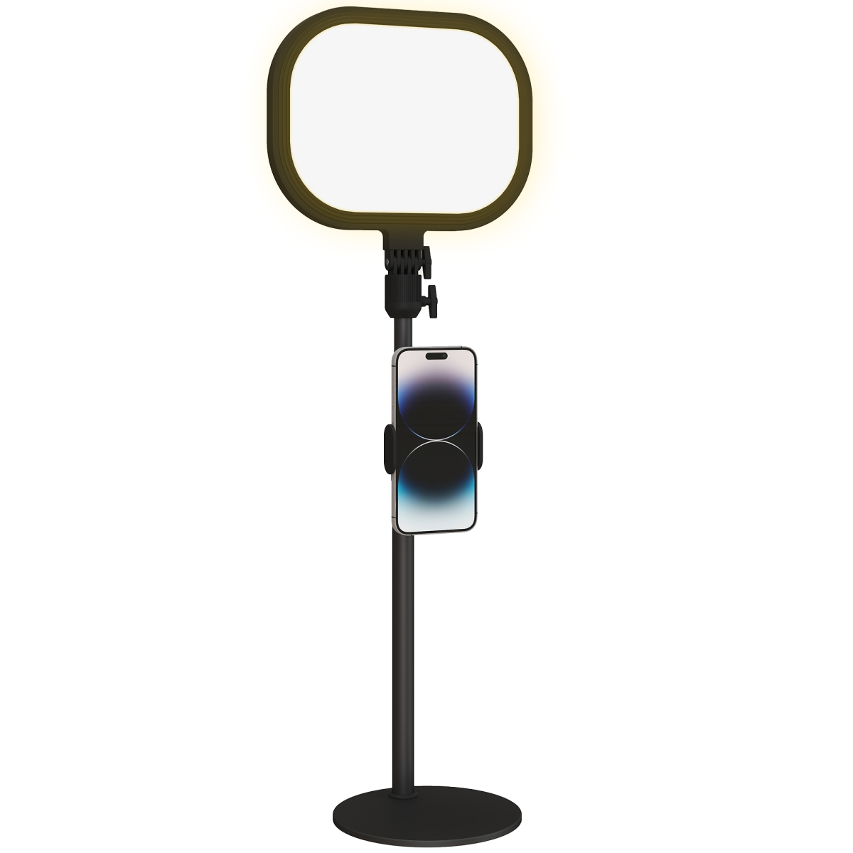 Versatile Bedside Lamp: 5 Colors, 10 Brightness, Phone Holder, Black